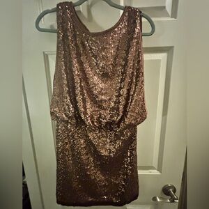 Vintage Laundry by Shelli Segal Rose Gold/Bronze Sequin Dress Size 6
